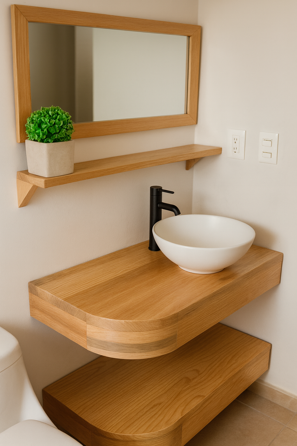 Baño de Pino Sólido a la Medida